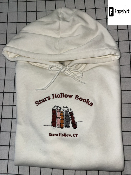 Stars Hollow Connecticut Embroidered Crewneck Sweatshirt, Embroidered stars hollow books sweatshirt, Gilmore Girls, Gilmore Girls Sweatshirt