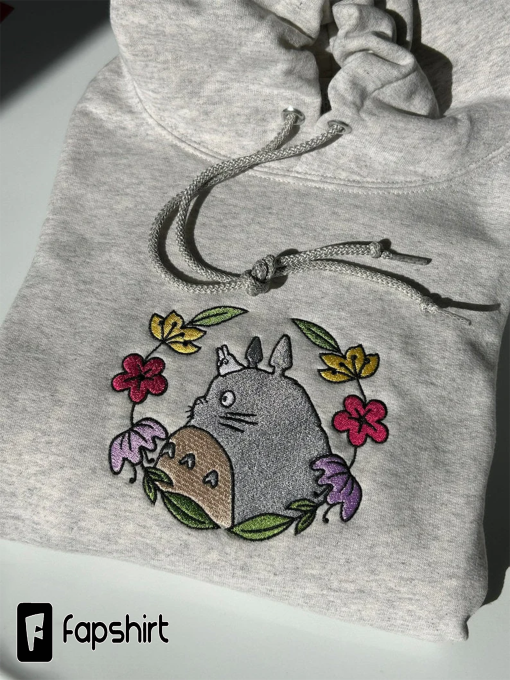 Cute Totoro! Embroidered Crewneck | A.nime Themed Sweatshirt, Pullover, Gift