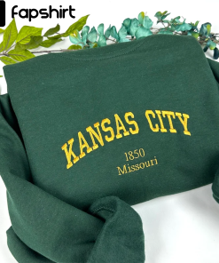 Kansas City Embroidered Sweatshirt – Custom City…