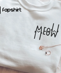 Embroidered Cat Sweatshirt, Cat Lover Embroidered Sweatshirt,…