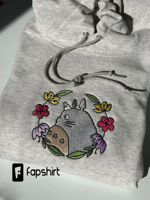 Cute Totoro! Embroidered Crewneck | A.nime Themed Sweatshirt, Pullover, Gift