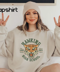 Hawkins High School Sweatshirt, Hawkins Tiger Sweatshirt,…