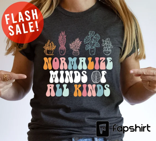 Normalize Mind Of All Kinds Boho Style Unisex Shirt, Retro Autism Awareness Tee, Vintage Mental Health Apparel, ADHD Tee, Neurodiversity Tee