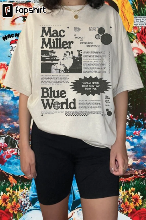 Mac Mill.er Vintage Blue World unisex shirt, Circles Swimming Hoodie, Crewneck T-Shirt, Trendy Hoodie Front and Back, Gifts for friends