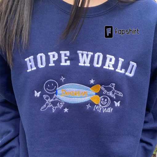 Hope World Daydream Kpop Inspired Soft Crewneck Sweatshirt Embroidered Fan Made