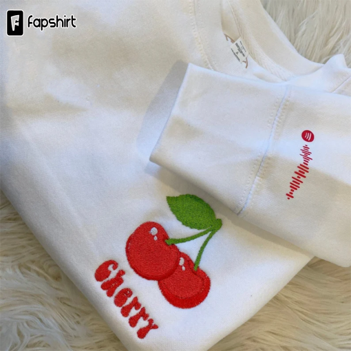 Cherry Harry Styles Inspired Embroidered Crewneck Sweatshirt | Harry’s House Merch, You Are Home, HS Trendy Merch