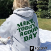 Trendy cuddly hoodie with backprint, Enjoy the little things, Hoodie with words on the back, Gift hoodie