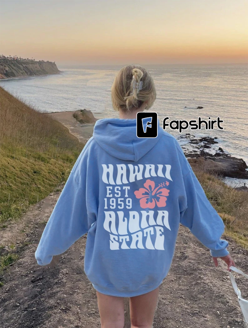 Hawaii Beach Hoodie O’ahu Sweatshirt Honolulu Hoodie Words On Back and Front – Sorority Hoodie Trendy Oversized Aesthetic hoodie VSCO