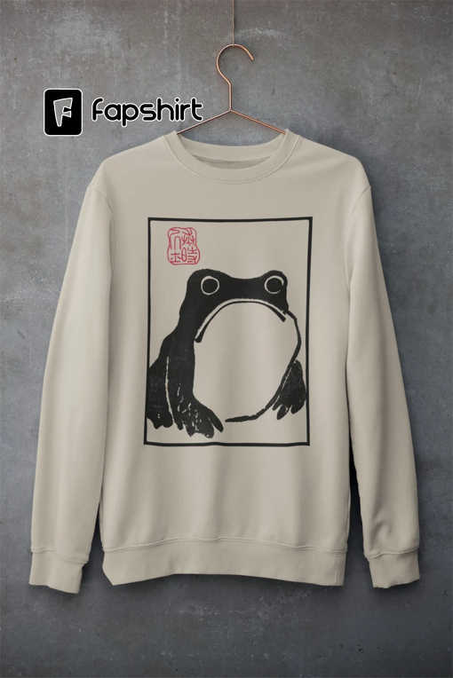 Unimpressed Frog Crewneck Sweatshirt – Vintage Sweatrshirt – Matsumoto Hoji Frog Jumper – Aesthetic Crewneck – Japanese Crewneck