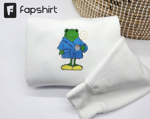 Cute Frog Sweatshirt/Embroidered Sweatshirt/ Frog Sweatshirt/Sweatshirt gift/Frog lovers