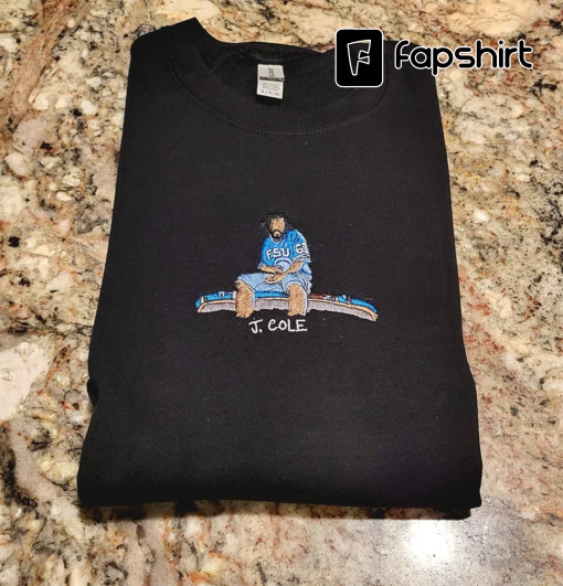 J. Cole Crewneck Embroidered Sweatshirt |Rap Custom Made