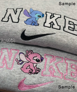 Stitch x Angel Couple Matching Embroidered sweatshirt,…