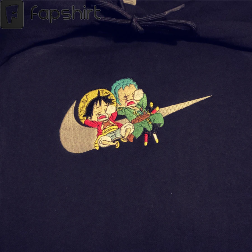 ONE PIECE LUFFY AND ZORO ZOFFY X EMBROIDERED ANIME HOODIE