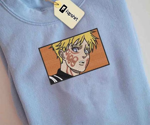 Attack On Tit.an Embroidered Sweatshirt, Armin Embroidered Shirt, Anime Embroidered Sweatshirt, Anime Gift, Vintage Embroidered Sweatshirt