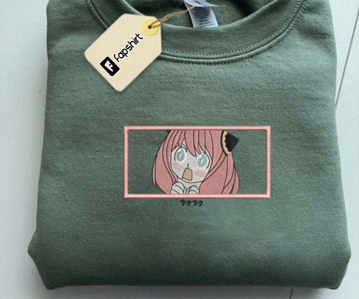 Anime Embroidered Sweatshirt, Spy.x.Family Embroidered Sweatshirt, Any.a Anime Embroidered Sweatshirt, Anime Sweatshirt