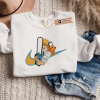 Cartoon Embroidered Sweatshirt, Brand Embroidered Crewneck, Custom Brand Embroidered Sweatshirts, Cartoon Brand Embroidered Sweatshirts