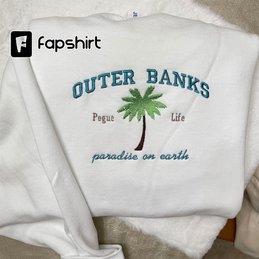 Outer Banks Embroidered Sweatshirt – Y2K Style Embroidered – North Carolina – gift for women – vintage crewneck- unisex clothing -pogue life