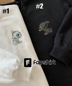 Toothless Night Fury x Light Fury Embroidered…