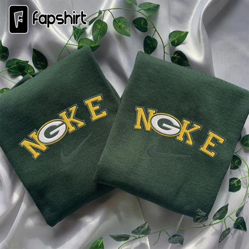 Inspired Green Bay Team Football Embroidered Crewneck, Green Bay NFL Team, Matching Couple Sweatshirt, Gift for Her, Gift for Him