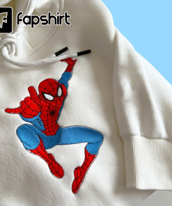 Spiderman Embroidered Hoodie; Spiderman embroidered sweatshirt; Spiderman…