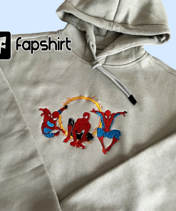 Spiderman Embroidered Hoodie; Spiderman embroidered sweatshirt; Spiderman…