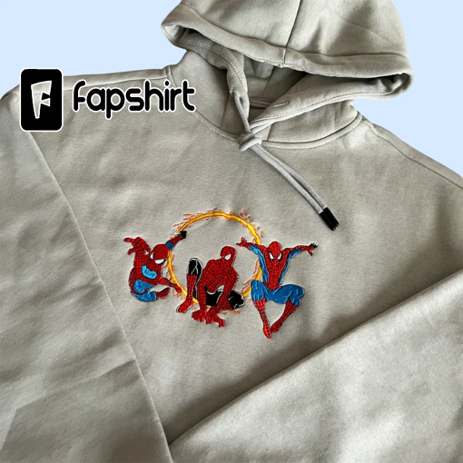 Spiderman Embroidered Hoodie; Spiderman embroidered sweatshirt; Spiderman embroidery; Spiderman Hoodies; Peter Parker sweatshirt