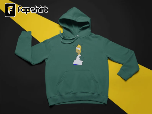 Join Homer in the Bushes: Custom Forest Green Hoodie for Die-Hard Simpsons Fans