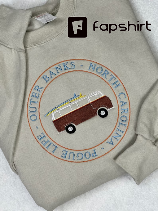 Outer Banks Embroidered Sweatshirt, OBX Sweatshirt, Surf Van Pogue Life Crewneck , Outer Banks Gift, North Carolina.