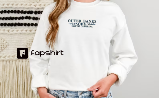 Outer Banks North Carolina Embroidered Crewneck with custom coloured embroidery