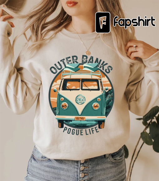 Outer Banks Pogue Life Crewneck Sweatshirt Outerbanks Show Sweatshirt Pogue Life Independent Trading Oversized Pigment Dyed Sweatshirt