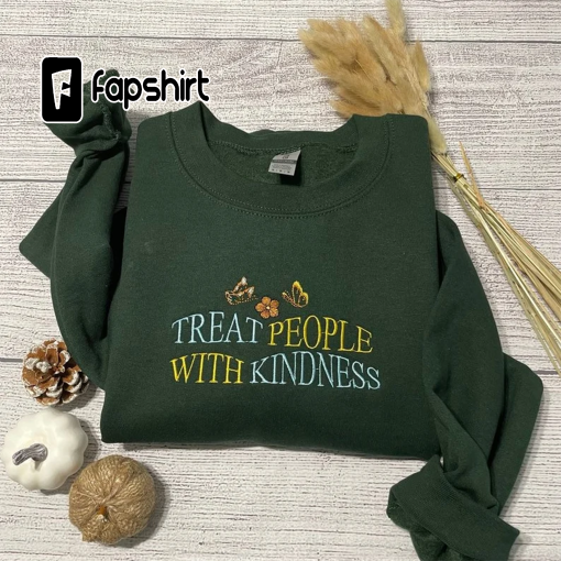 Treat People with Kindness Embroidered sweatshirt; TPWK embroidered crewneck; custom embroidered sweatshirts; gift for her; mother’s gifts