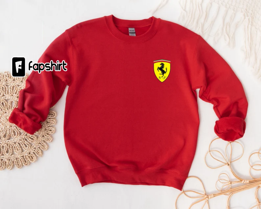 Minimalist Sweatshirt for F1 Lovers, Yellow Ferrari Sweatshirt, Unisex Sweatshirt