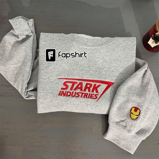 Stark Industries Embroidered Hoodie; ironman embroidered Hoodie; ironman Hoodies; Stark industries crewneck; gift for her/him custom shirt