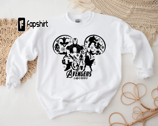 Disney Avengers Mickey Head Shirt, Marvel Avengers Character Shirt Sweatshirt Hoodie, Disney Marvel Matching Shirt, Disney Mickey Head Shirt