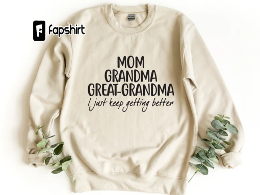 Mom Grandma Great-Grandma Sweatshirt, Pregnancy Announcement, Gift For Great-Grandma, Baby Reveal To Family, Mother’s Day Gift