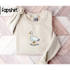 Duck, Duck, Goose Embroidered Silly Goose Sweatshirt, Embroidered Goose Crewneck Sweatshirt, Funny Sweatshirt, Funny Embroidered Shirt