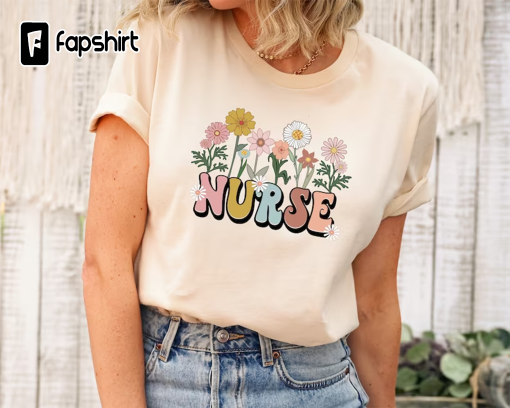 Wildflowers Nurse Shirt, Nurse Shirt For Work RN Nurse Shirt Registered Nurse Shirt Nursing School Tee Cute Nurse Shirt Nurse t-shirt Tshirt