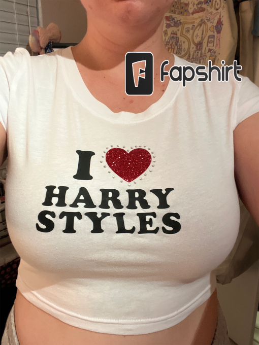 I love HS y2k Rhinestone, Concert, Festival, Harry ,Crop Top, Baby Tee,