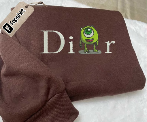 Dio.r Mi.ke Wazo.wski Cartoon Brand Embroidered Sweatshirt, Brand Embroidered Crewneck, Custom Brand Embroidered Sweatshirts