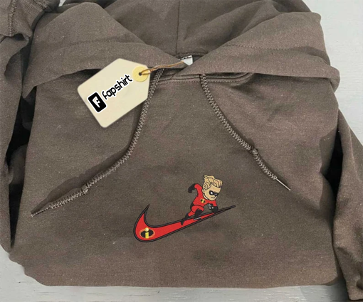 Dash Cartoon Brand Embroidered Sweatshirt, Brand Embroidered Crewneck, Custom Brand Embroidered Sweatshirts, Embroidered Sweatshirts