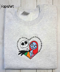 Jack and Sally Embroidered Crewneck Couple Apparel…