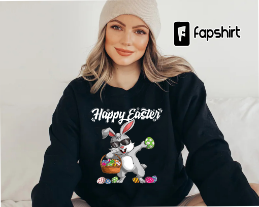 Dabbing Rabbit Easter Day Eggs Dab Boys Girls Kid gift bunny T-Shirt