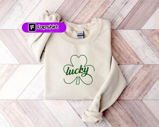 EMBROIDERED Lucky St. Patrick’s Day Crewneck Sweatshirt and Pullover