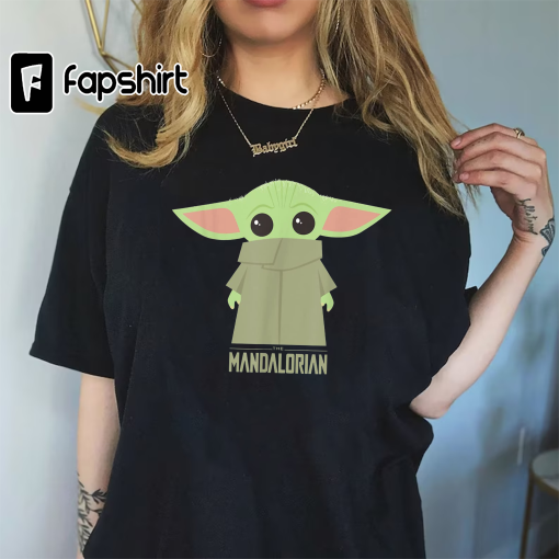 Star Wars The Mandalorian The Child Hidden Face Portrait T-Shirt