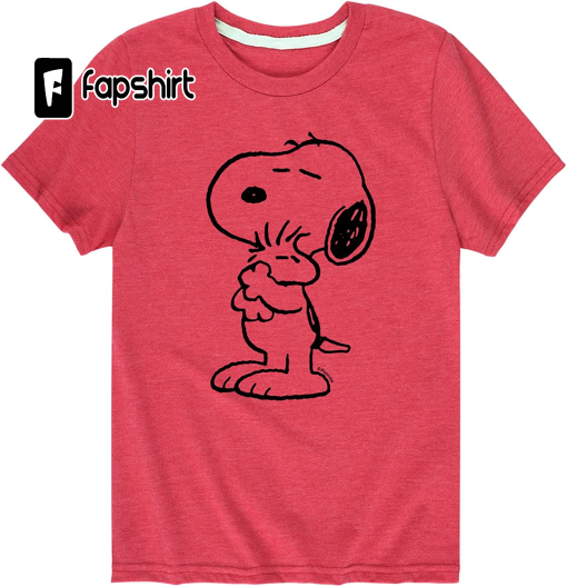 Peanuts – Snoopy Loves Woodstock – Toddler and Youth Short Sleeve Graphic T-Shirt