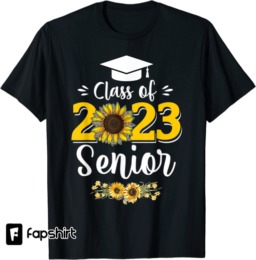 Sunflower Senior Mom 23 Graduation Senior 23 Class Of 2023 T-Shirt