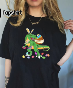 Happy Dinosaur Easter Shirt T-rex Dino Lover…