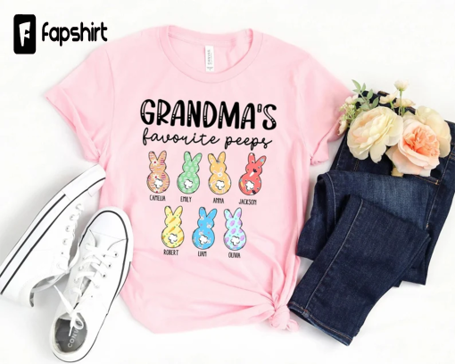 Easter Grandma Shirt, Custom Grandma Easter Shirt with Kids Names, Cute Easter Shirts for Women, Grandmas Little Bunnies, Grandma Gifts