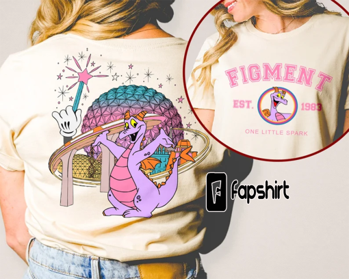 Disney Figment Two Sides Shirt, Epcot Figment Shirt, Figment One Little Spark Shirt, Purple Dragon Shirt, Figment Est 1983 Vintage Shirt