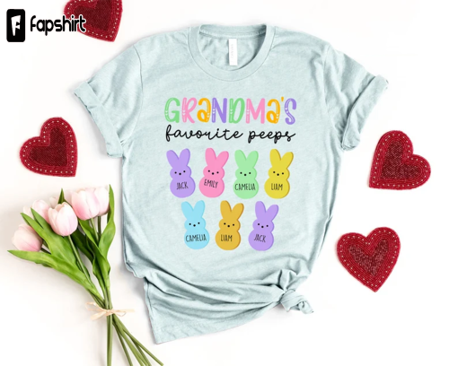 Grandma Easter Shirt, Easter Day Shirt Women, Custom Grandma Shirt With Grandkids Names, Grandma Easter Gift, Custom Mimi Shirt, Nana Easter